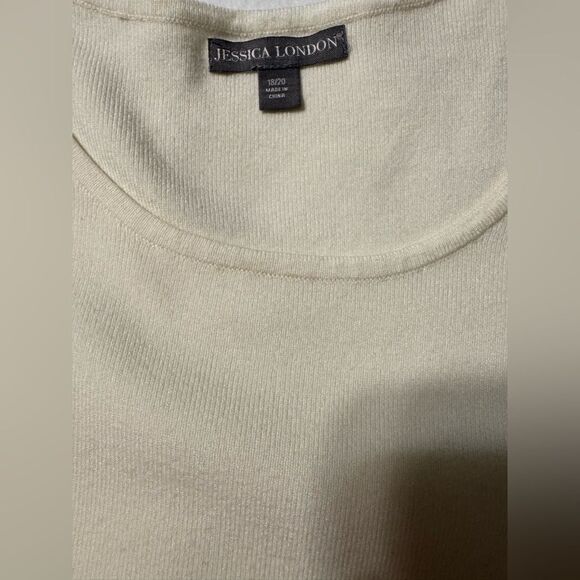 Jessica London Cream Long-Sleeve Top with Lace Cuffs Size 18/20 - Picture 3 of 8